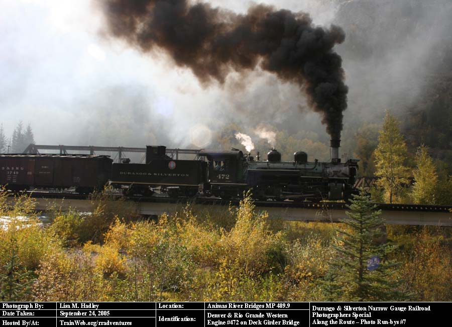 Durango & Silverton - Engine #472 on Deck Girder Bridge