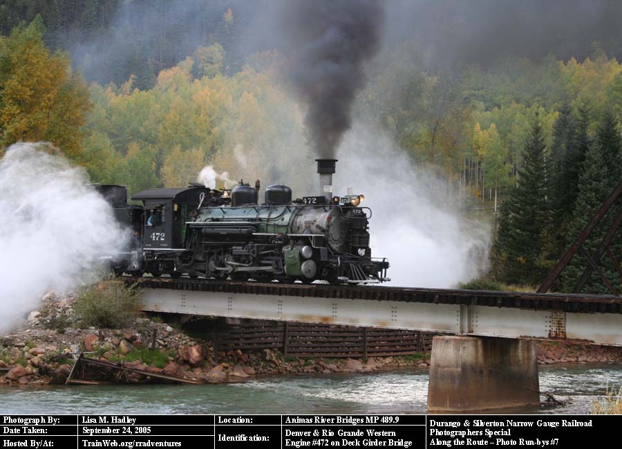 Durango & Silverton - Engine #472 on Deck Girder Bridge