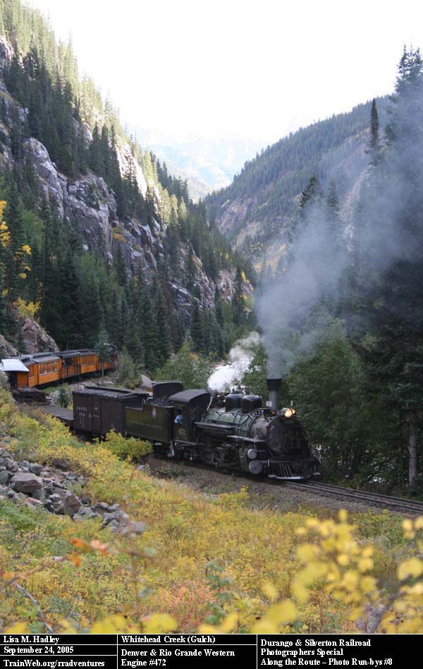 Durango & Silverton - Engine #472 at Whitehead Creek (Gulch)