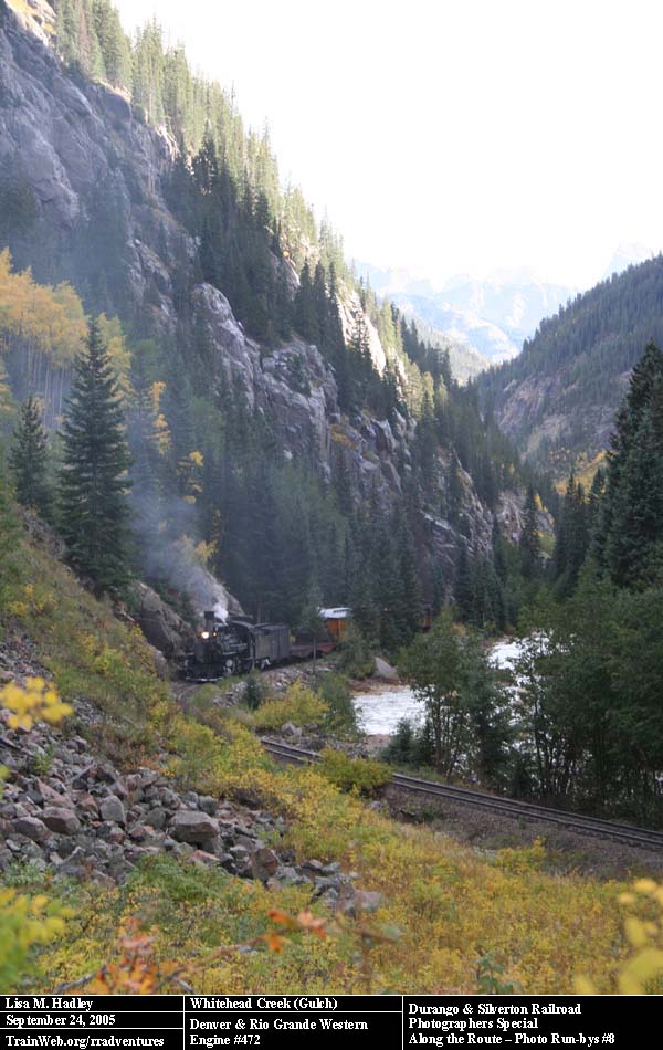 Durango & Silverton - Engine #472 at Whitehead Creek (Gulch)