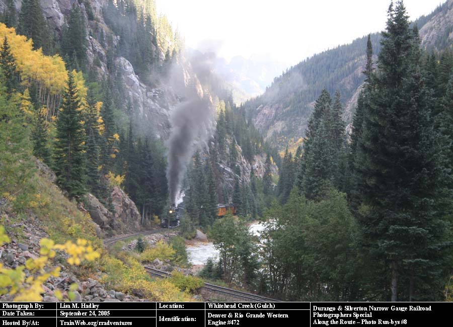 Durango & Silverton - Engine #472 at Whitehead Creek (Gulch)