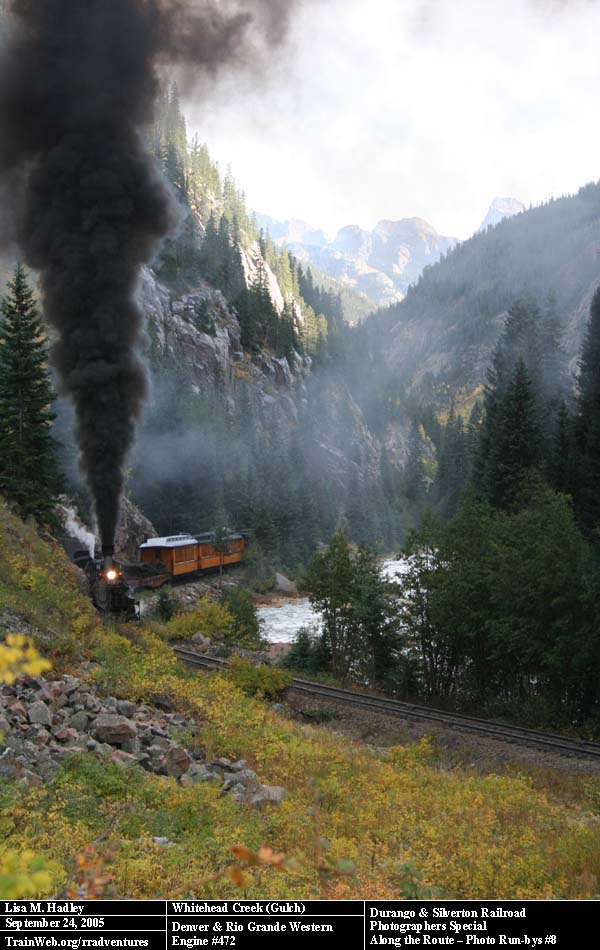 Durango & Silverton - Engine #472 at Whitehead Creek (Gulch)