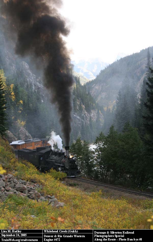 Durango & Silverton - Engine #472 at Whitehead Creek (Gulch)