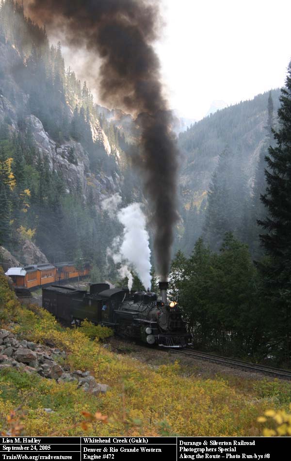 Durango & Silverton - Engine #472 at Whitehead Creek (Gulch)
