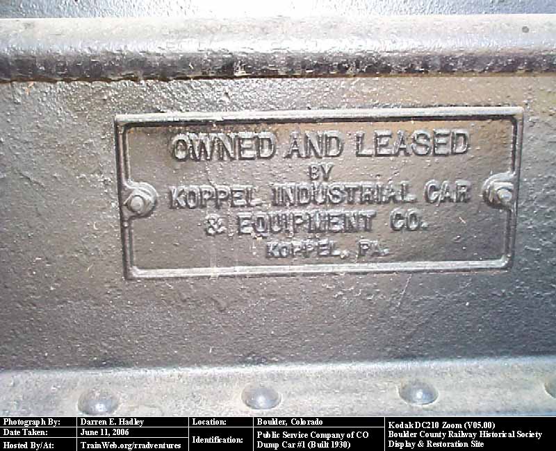 Boulder County Railway - Public Service Company Dump Car #1