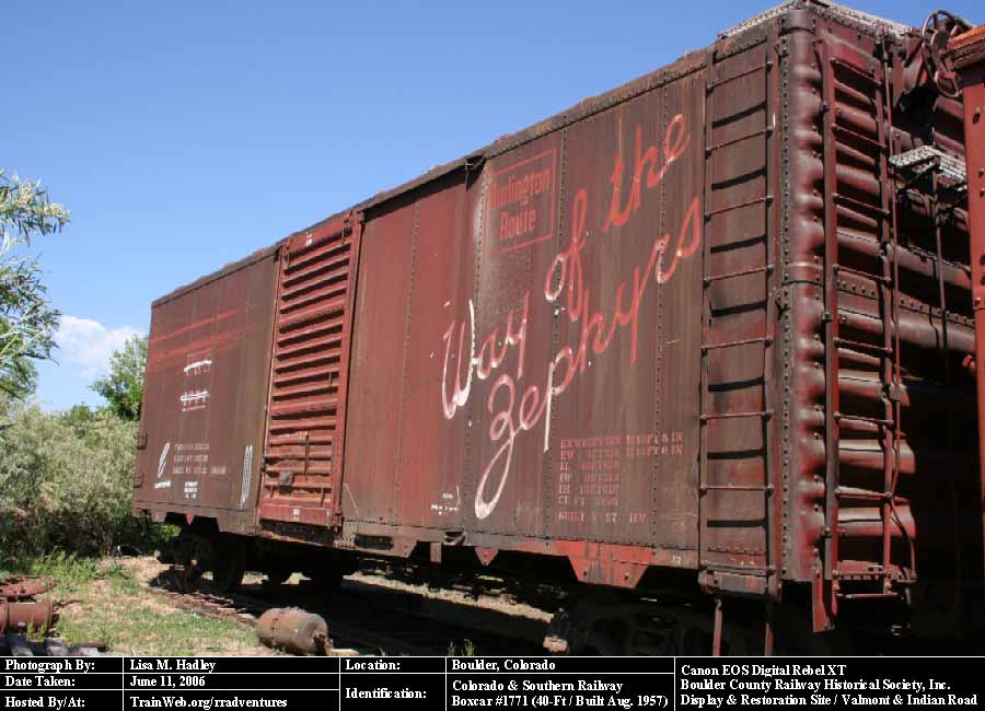 Boulder County Railway - Colorado & Southern Boxcar #1771