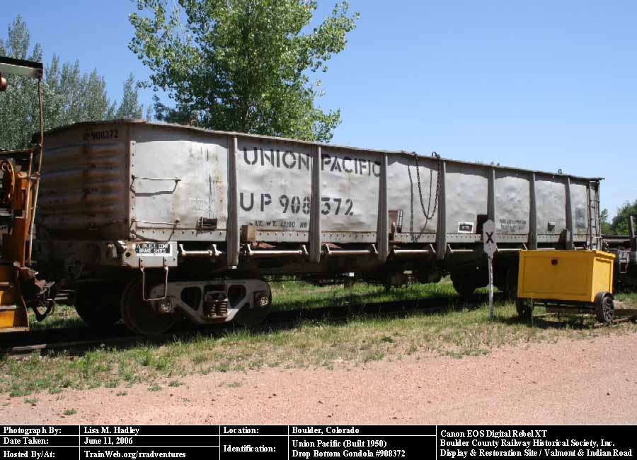 Boulder County Railway - Union Pacific Drop Bottom Gondola #908372
