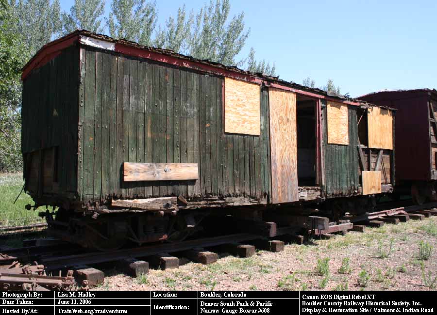 Boulder County Railway - Denver South Park & Pacific Narrow Gauge Boxcar #608