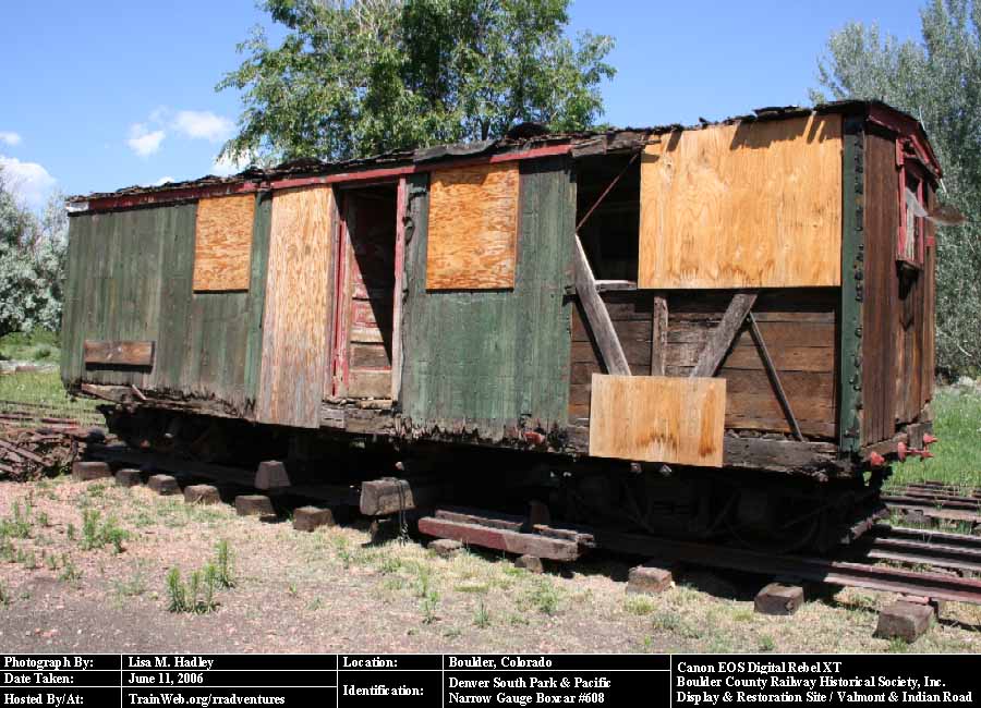Boulder County Railway - Denver South Park & Pacific Narrow Gauge Boxcar #608