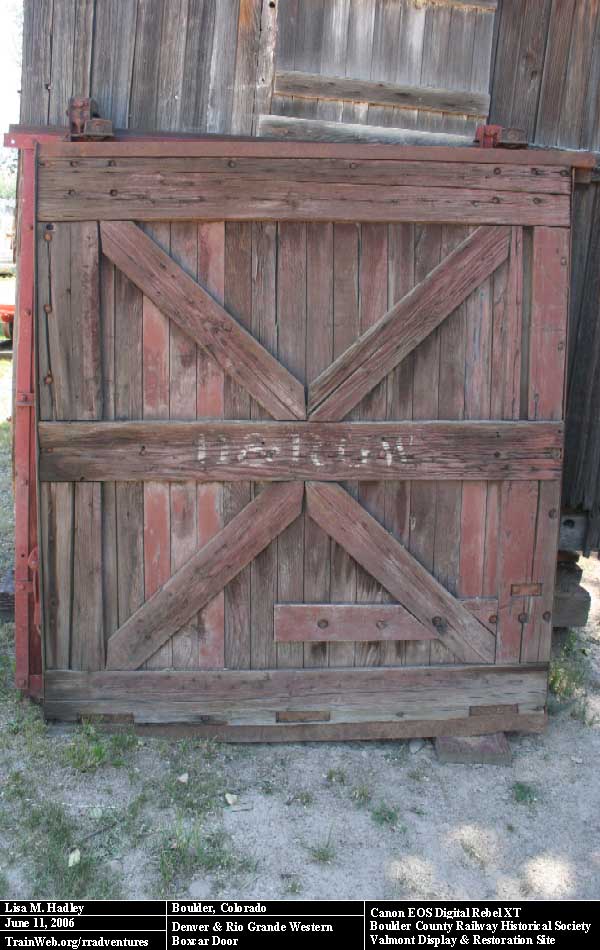 Boulder County Railway - D&GRW Boxcar Door
