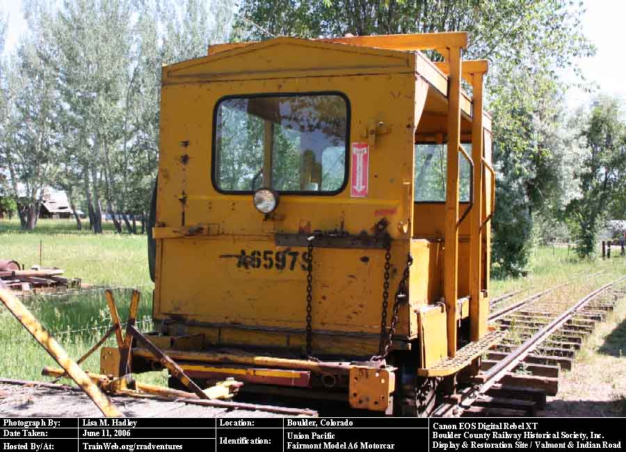 Boulder County Railway - Union Pacific Fairmont Model A6 Motorcar
