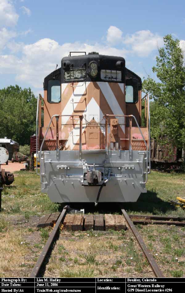 Boulder County Railway - Great Western Railway GP9 Diesel Engine #296