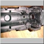 Inside view of hole in boiler front...look close as the chassis mounts have also been machined to allow camera to fit