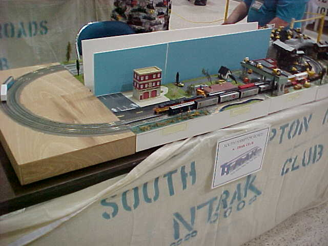 Photo of T-Trak layout built by scouts