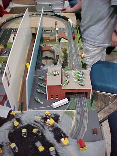 Photo of T-Trak layout built by scouts