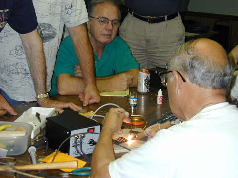 Showing how to solder