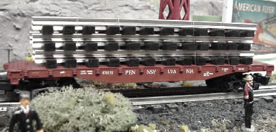 Rails on flatcar