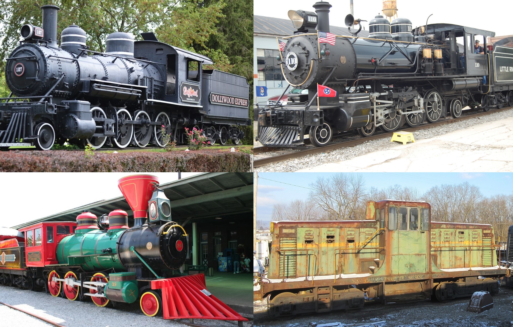 Surviving Smoky Mtn. RR locomotives today
