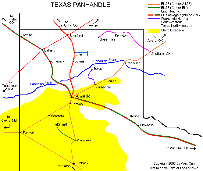 Texas Panhandle rail lines
