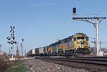 SD45-2 with southbound grain loads