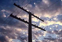 telegraph pole and clouds