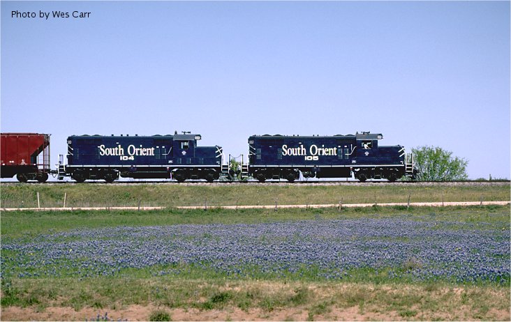 South Orient - Bluebonnets near Ballinger, Texas
