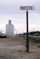 old Santa Fe station sign at Hatch, NM
