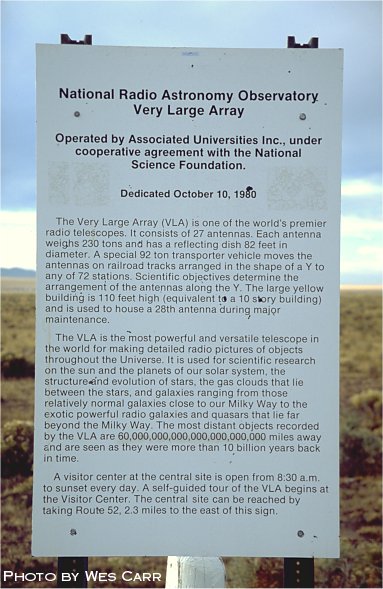 Very Large Array - sign near US Highway 60