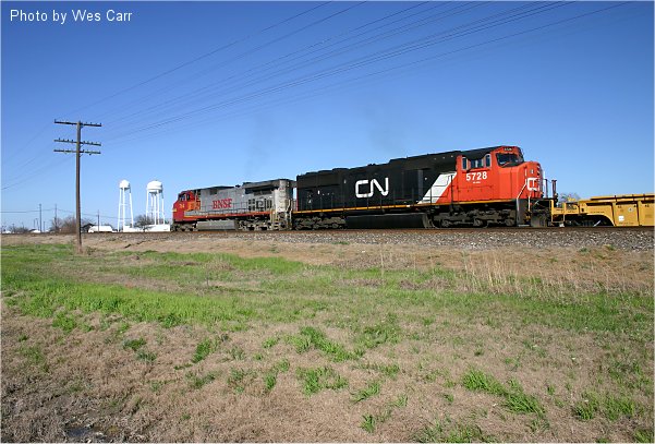 KCS train CLAT at Ponder, TX
