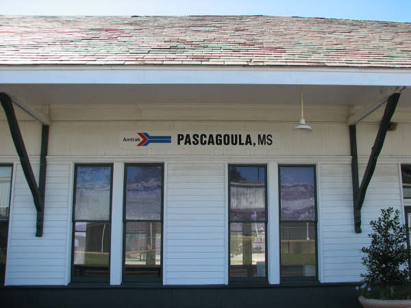 Pascagoula Mississippi Amtrak Station from the Sunset Limited