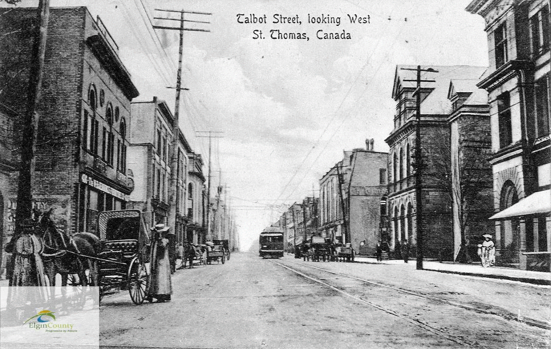 London & Lake Erie car on Talbot Street, St. Thomas, ON