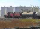 CCT 1503 and 1502 shove a cut of tank cars towards the Port's main yard