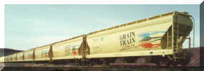 23 grain cars from the second WSDOT purchase at Hooper Junction, May 2000.