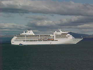 Cruise ship at
                    Ushuaia