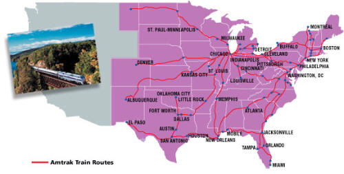 Amtrak eastern route map