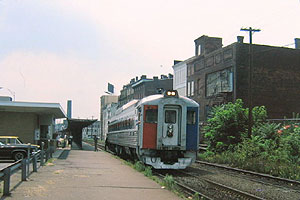 Amtrak RDC at Meriden, CT in 1975