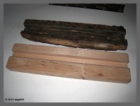 (c)2012 smph50 - Bottom view of the old arm rest with the new white oak copy. (10K) - CLICK to Enlarge (150K)