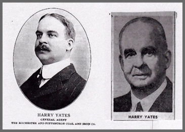 Harry Yates - Portraits of Harry Yates from Men of Buffalo (left) and from his obituary in the Buffalo News, Feb. 11, 1956 right. (50K)