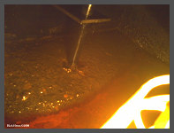 (c)2008 Rick Henn - Sludge in the fuel tank around the dip tube of Coach #2941 prevented the generator from running when the fuel level fell below a 1/4. (10K) - CLICK to Enlarge (100K)
