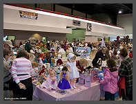 Doll Collectors Society Table and Display. The ladies loved all the beautiful work! &copy;2009 Robert Snyder - Click to Enlarge (10K)-(70K)