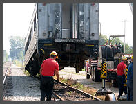 (c)2006 Robert Snyder - Bad wheel set now out of the way ready for the replacement set. (10K) - CLICK to Enlarge (60K)