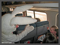 Peter Cottontail works the train. - Click to ENLARGE (10K)-(60K)