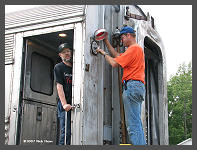 (c)2006 Rick Henn - George S. and Al O. install new brighter marker lights on #2915. (10K) - CLICK to Enlarge (70K)