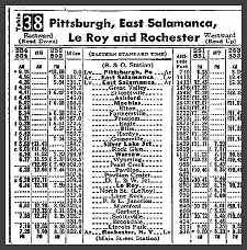 Pittsburg Timetable - 1949 (12K) - CLICK to Enlarge (55K)